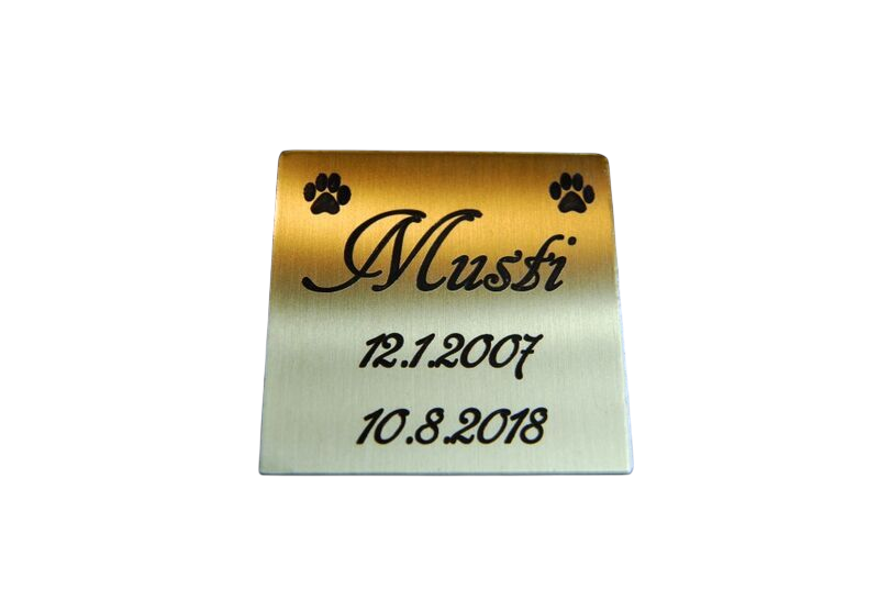 Lemmikin muistolaatta 1,6 messinki 50x50